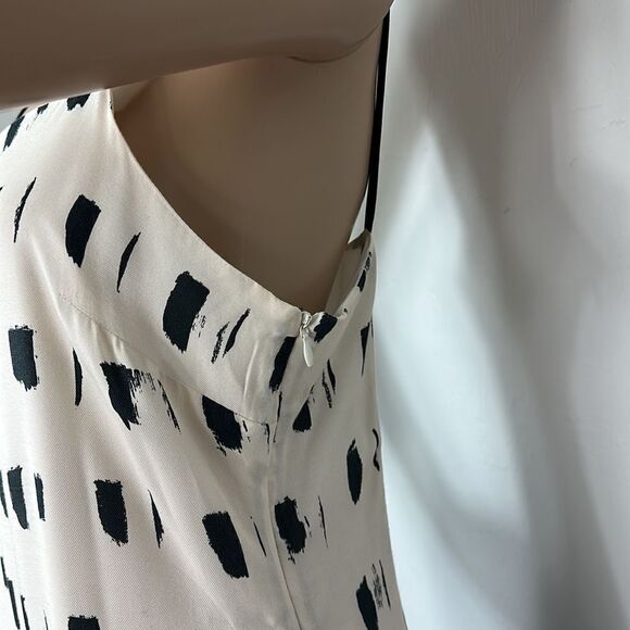 Paz Torraz Black And White Party Cocktail Sleeveless Fringe Midi Dress Size M - Picture 3 of 9